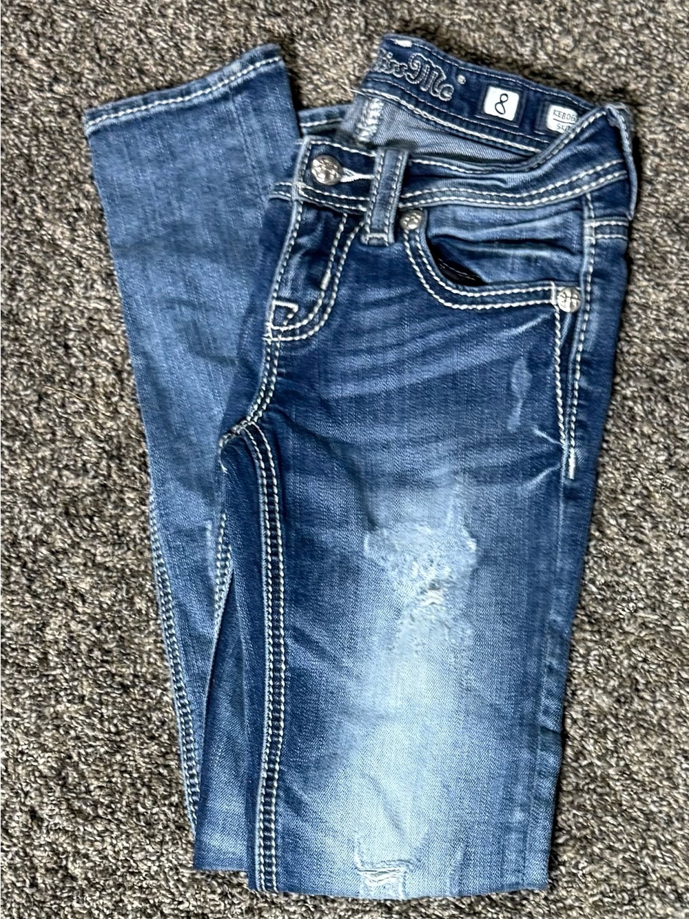 Miss Me Blue Distressed Skinny Jeggings
